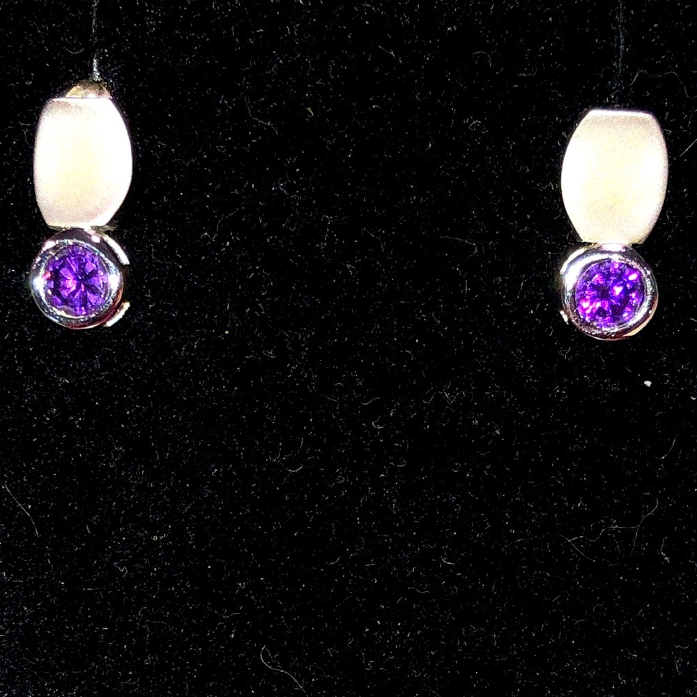 Amethyst Sterling Silver Stud Earrings